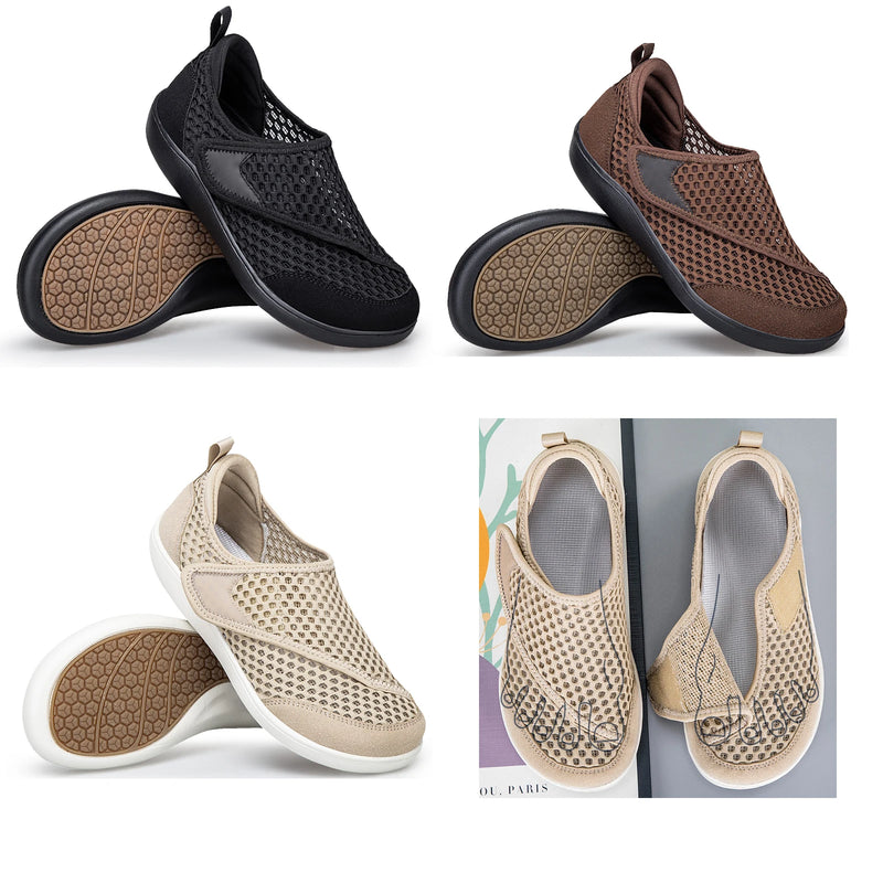 Unisex Wide Toe Walking Shoes Extra Wide Elderly Sneakers Plantar Fasciitis Shoes for Swollen Feet Orthopedic Foot Pain Relief