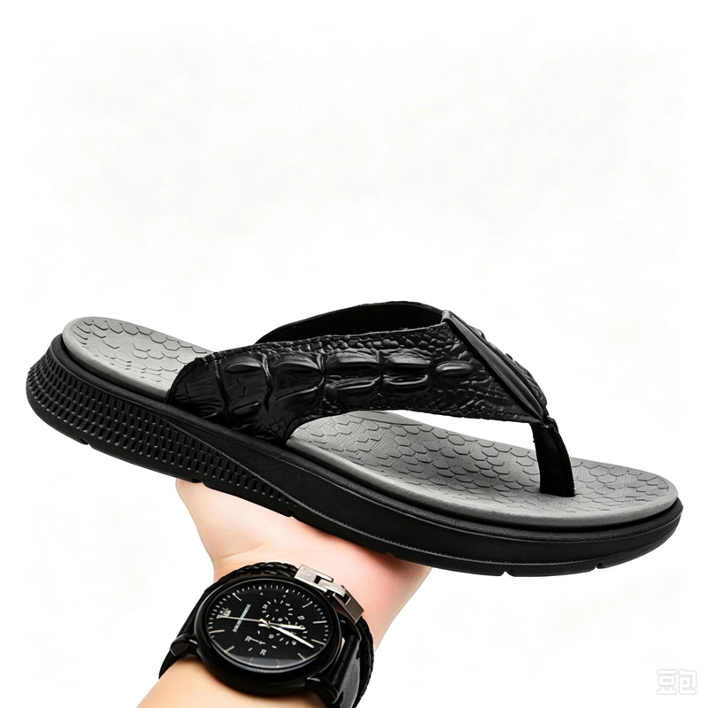 Men's Thick Platform Flip‑Flops Comfort Cushioned Non‑Slip Thong Sandals Lightweight Summer Beach Outdoor Walking Slippers