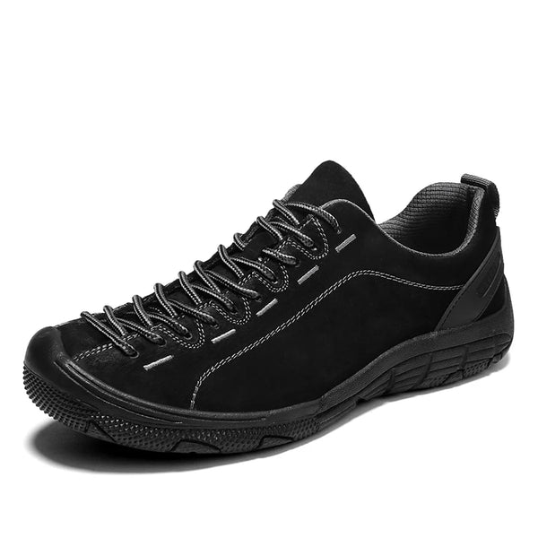 Brand Men's Suede Leather Hiking Shoes Non Slip Outdoor Trekking Walking Sneakers Protective Toe Cap Casual Work Shoes