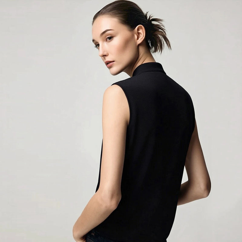 Amii Sleeveless Women's Blouse 2026 Summer New Single Button Elegant Loose Chiffon Top Simple Office Casual Blouses 12622146