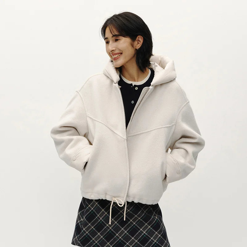 Semir Women Jacket PU Faux Leather Faux Shearling Panelled Design Oversized Fit 2026 Winter Comfort Fit Warm Outerwear