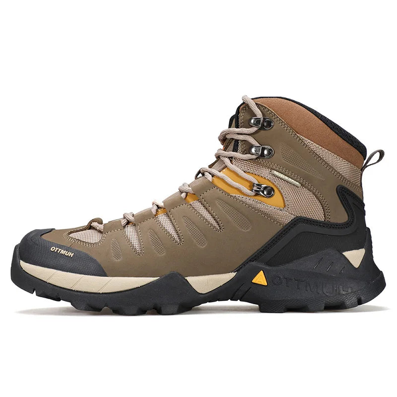 HUMTTO Hiking Shoes for Men Leather Waterproof Climbing Sneakers 2024 Sport Hunting Trekking Boots Breathable Outdoor Mens Shoes