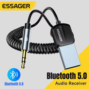 ឧបករណ៍ភ្ជាប់ USB Bluetooth របស់ Essager សម្រាប់ភ្ជាប់ឧបករណ៍បំពងសម្លេងឥតខ្សែប្រភេទ USB ទៅ Jack ទំហំ 3.5mm សម្រាប់ឧបករណ៍បញ្ជូនសំឡេង និងឧបករណ៍ទទួលសំឡេងរថយន្ត។