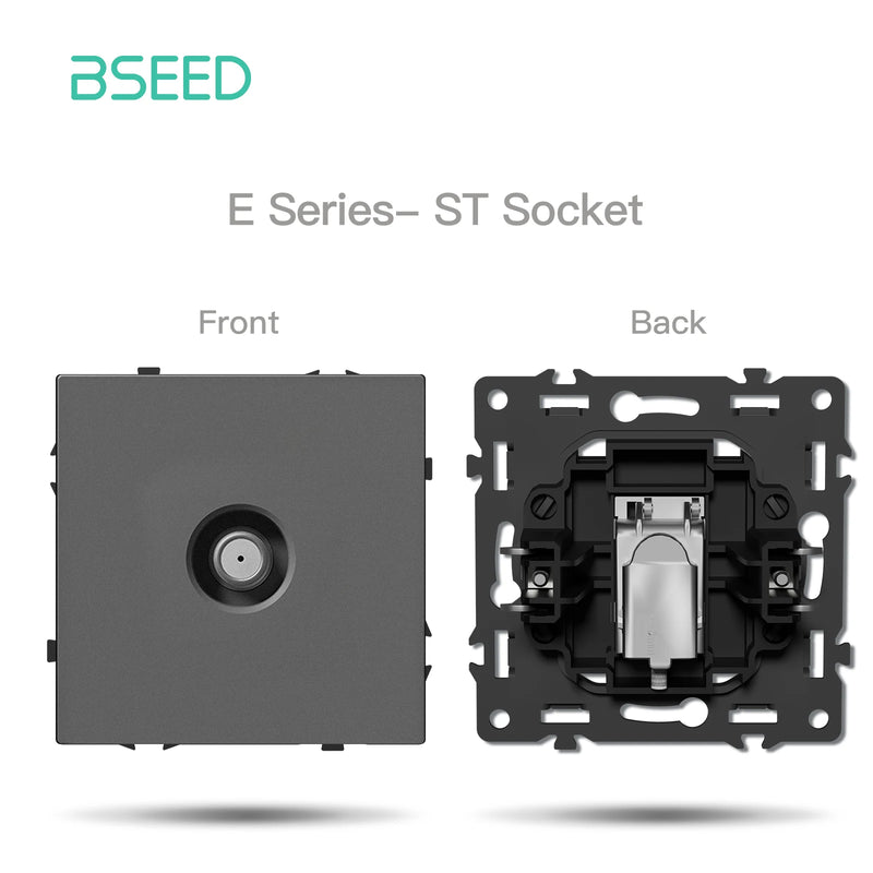 BSEED 1/2Gang Wall Button Switch USB Type-C Wall Socket Module Part Internet TV Telephone Socket Plastic Frame DIY Function Part