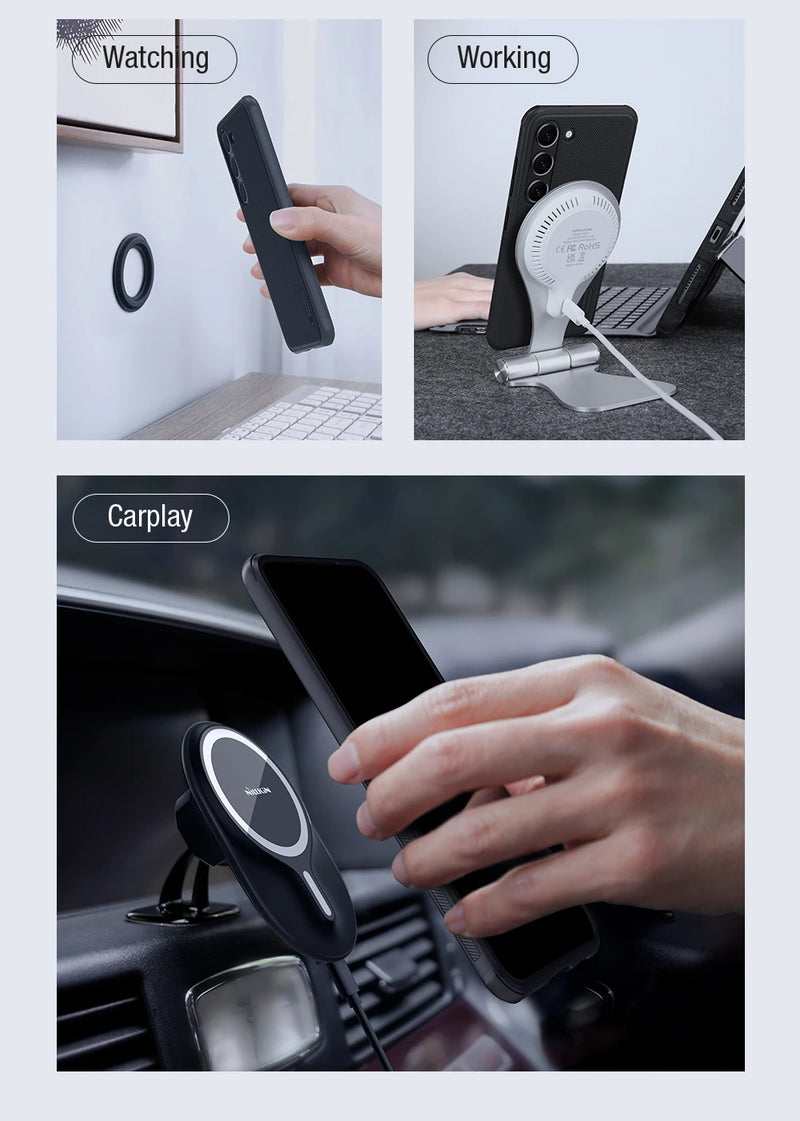 For Samsung Galaxy S25 Ultra Magsafe Case NILLKIN Frosted Shield Pro Magnetic Wireless Charging Cover For Samsung S25/S24Ultra
