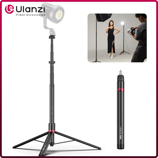 ជើងទ្រភ្លើង Ulanzi AT-05 2M សម្រាប់កាមេរ៉ាភ្លើងបន្ទះ 40W Pro 120W 200W ជាមួយវីស 1/4" សម្រាប់ឧបករណ៍ស្ទូឌីយោថតរូប