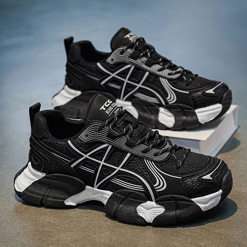 Chunky sneakers Men's breathable casual shoes four seasons new light fashion soft-sole comfort outdoor speed sports running shoe