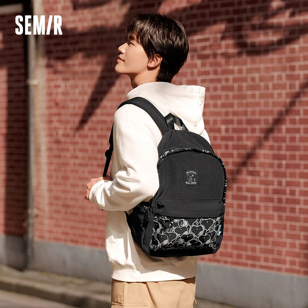Semir Backpack Men 2024 New Version Cartoon Printed Couple's Backpack Large-capacity Laptop Bag for Women