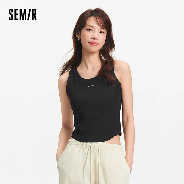 អាវក្រៅ Semir សម្រាប់នារី 2026 មានអារម្មណ៍ត្រជាក់ ស្រូបយកសំណើម ស្ងួតលឿន ជាមួយនឹងបន្ទះទ្រនាប់បែបស្ព័រ