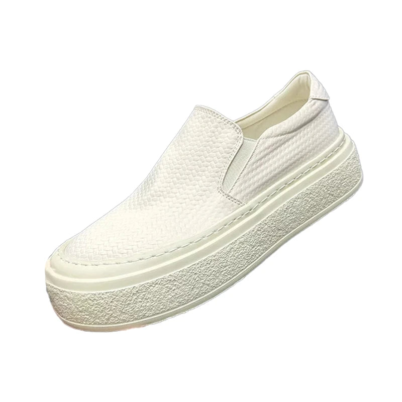 Men's thick-sole slip on casual shoes four seasons breathable light soft-sole anti-slip outdoor versatile walking board shoes