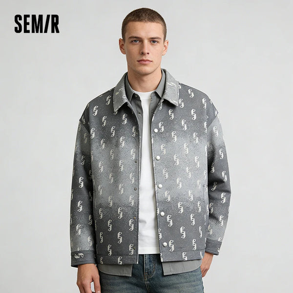 អាវក្រៅ Semir សម្រាប់បុរស រដូវផ្ការីក ខោ Denim បែប Vintage បោកគក់ រលុង សាមញ្ញ ទាន់សម័យ ទាន់សម័យ