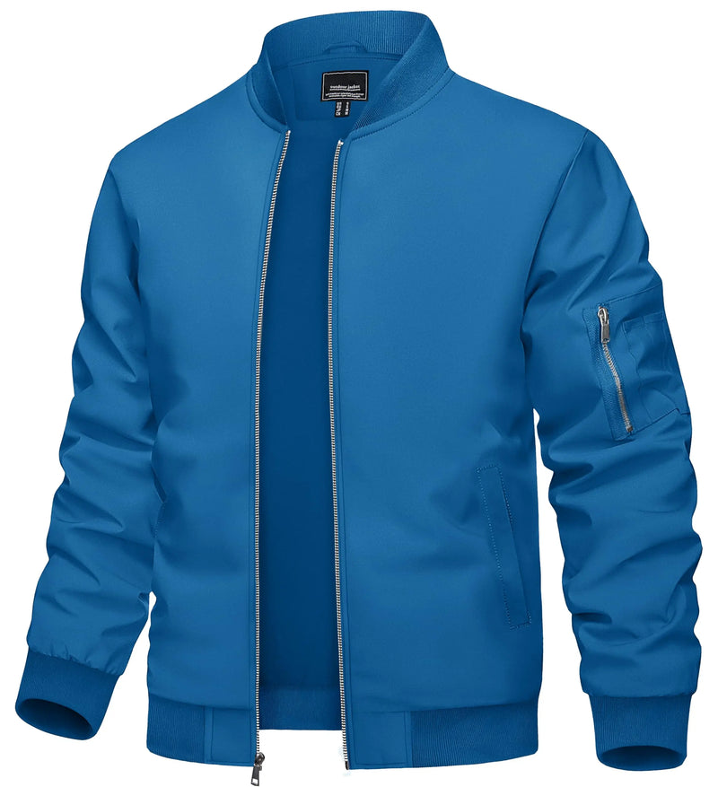 TACVASEN Men's Lightweight Windbreaker Bike Jacket Spring Autumn Casual Zip Up Coat With Pockets Fashion Streetwear Outerwear