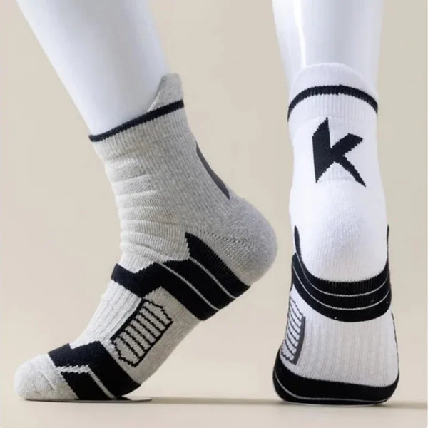 WRELS 1/2/3 Pairs Sports Ankle Socks Thick Cushioned Athletic Socks Men Anti Odor Moisture Wicking Breathable Gym Running Socks
