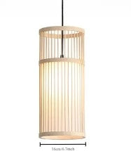 JOYINLED Japanese Style Dia.18 Bamboo Modern Handmade Pendant Art Ceiling Light Bamboo Light Chandelier Lamp Bedroom Dining Room