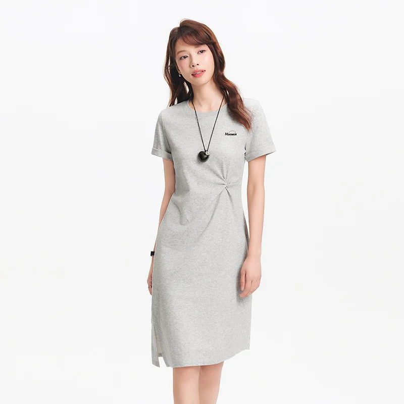 Semir Women Dress Twist 2026 Side Split Asymmetric Midi Urban Casual Everyday Style Soft Comfortable Daily Wear Trendy