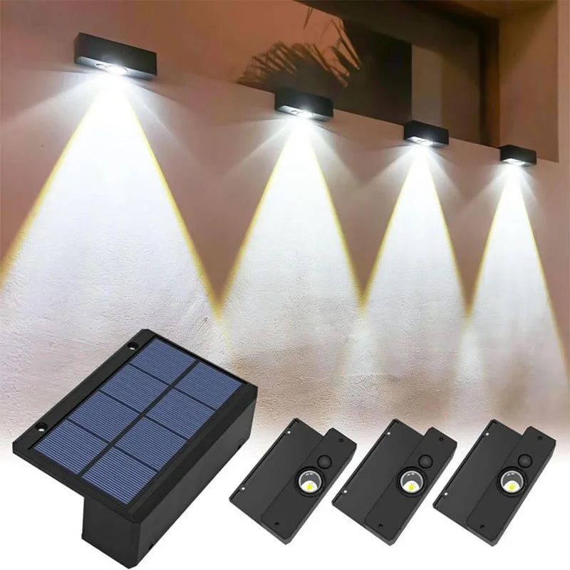 Solar Wall Lamp Outdoor Waterproof Solar Powered Light Home Garden Courtyard Yard Lighting Decoration Outside Sunlights