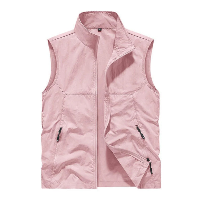 Lightweight quick-drying  waterproof outdoor stand-up collar work jacket customized with logo group activity vest work uniform