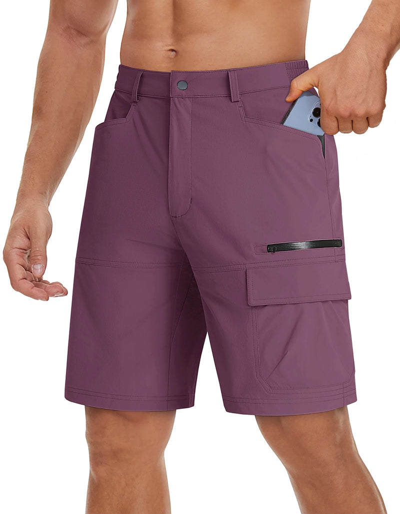 TACVASEN Summer Quick Drying Nylon Work Shorts Mens Casual Hiking Cargo Shorts Lightweight Outdoor Fishing Short Pants