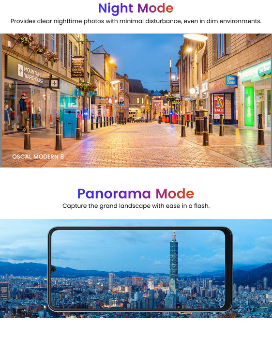 New OSCAL MODERN 8 Smartphone 6.75inch Display Octa Core 128GB/256GB 50MP Camera Mobile Phone 6000mAh Battery 18W Fast Charging