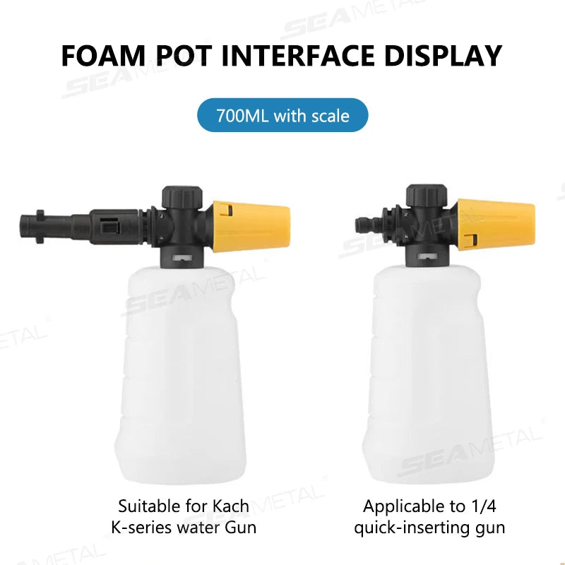 SEAMETAL 700ML Snow Foam Lance Car Soap Foam Generator High Pressure Washers for Karcher K2 K3 K4 K5 K6 K7 Adjustable Sprayer