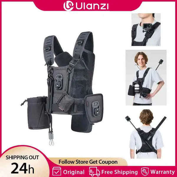 ខ្សែរក្រវ៉ាត់កាមេរ៉ា Ulanzi CB04 Uka សម្រាប់ដាក់លើទ្រូង សម្រាប់កាមេរ៉ាសកម្មភាព DSLR Tripod Lens Photography Accessories