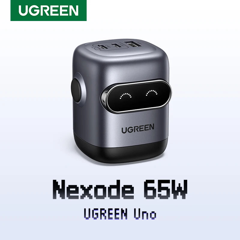 【US Plug】UGREEN 65W 30W GaN Charger Robot Design QC4.0 3.0 PPS for iPhone 18 17 16 Pro Macbook Laptops Tablet PD3.0 Fast Charg
