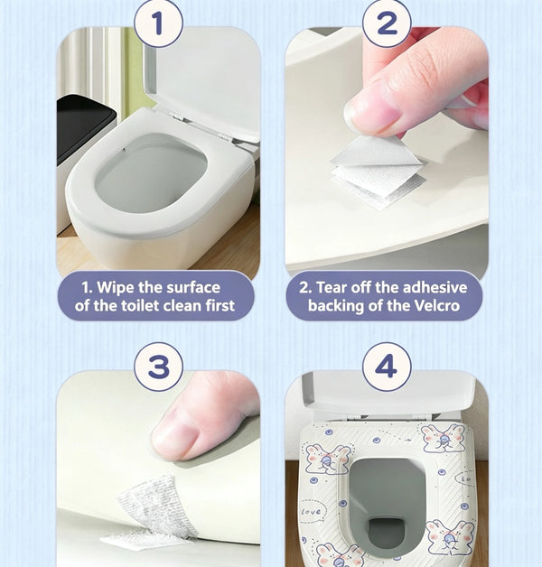 New Waterproof Thickened Household EVA Waterproof Toilet Seat Cover with Adhesive All Season Universal Disposable Toilet Seat