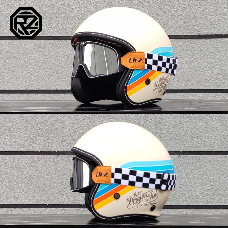 2025 High Quality Retro 3/4 Motorcycle Helmet Capacity de Moto Couple Half Helmet DOTcascos para Motos