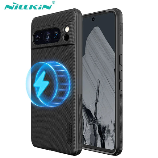 For Google Pixel 8 Pro MagSafe Case NILLKIN Super Frosted Shield Pro Magnetic Wireless Charging Cover For Google Pixel 8 black