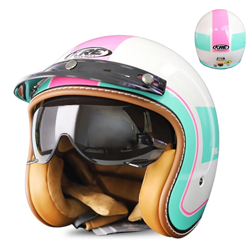 មួកសុវត្ថិភាពម៉ូតូ Capacete De Moto Scooter មួកសុវត្ថិភាពមុខបើកចំហរ ច្រើនលំនាំ Casco Moto Equipment Four Seasons ECE DOT អនុម័ត