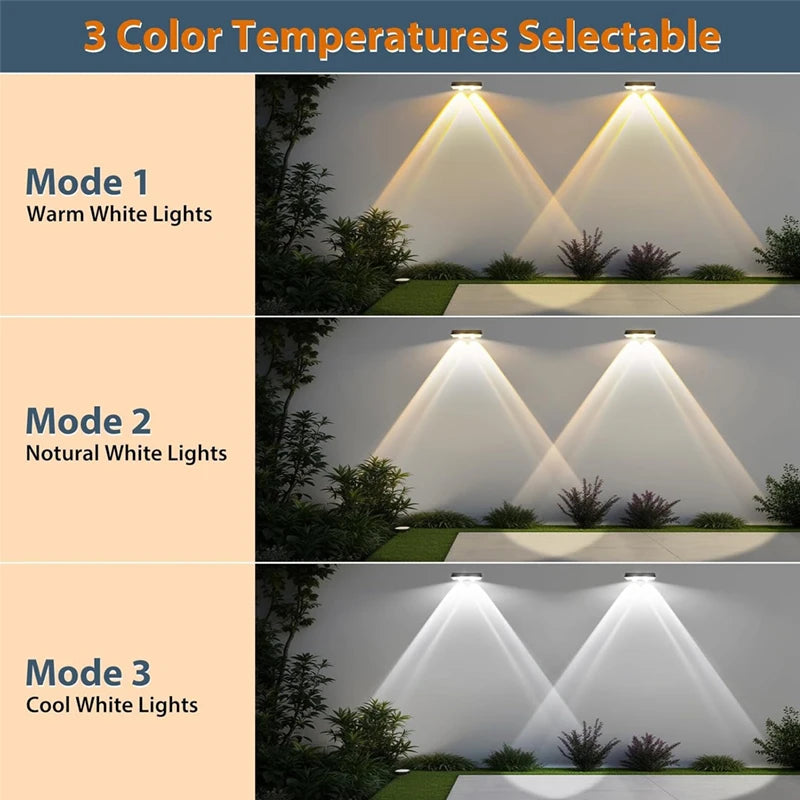 Solar LED Light Solar Wall Lamp Outdoor IP65 Waterproof High Brightness Luminous Lighting for Outdoor Garden Balcony Decoration