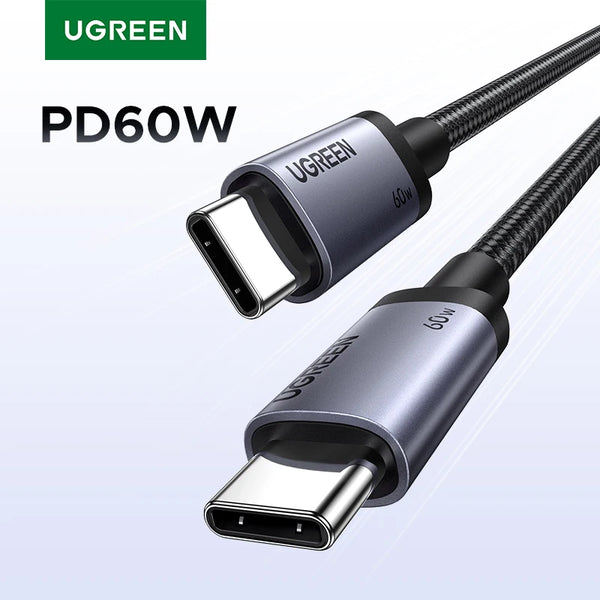 UGREEN USB C Cable PD60W Fast Charge Cable for iPhone 17 16 15 Samsung S25 S24 iPad MacBook Air Xiaomi Fast charging Data Cable