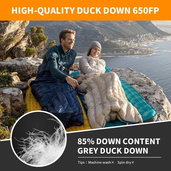 Naturehike 2025 New -18.9°C CW1000 Envelope Hooded Down Sleeping Bag 20D Waterproof Ultralight 85% Down Fill Sleeping Bag