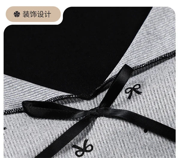 Korean Sweet Chest Pad Women Pajama Sets Printed Modal Long Sleeve Trousers Suit Spring Autumn Home Wear Slim Sleeping Clothes