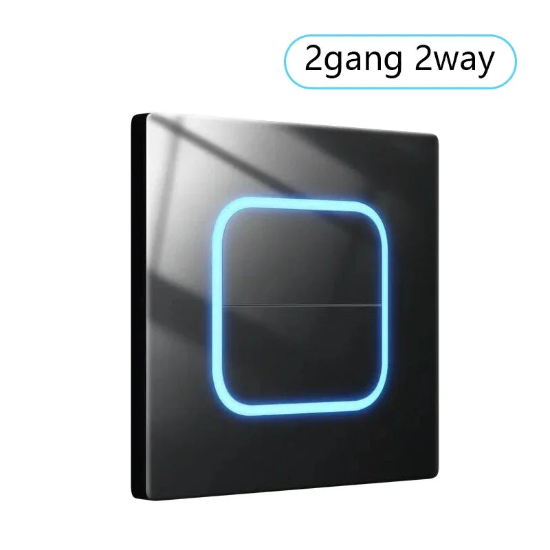 Tempered Glass Panel 1 2 3 4 Gang Wall Button Light Switch 1 2Way International universal LED Indicator reset point Power ON OFF