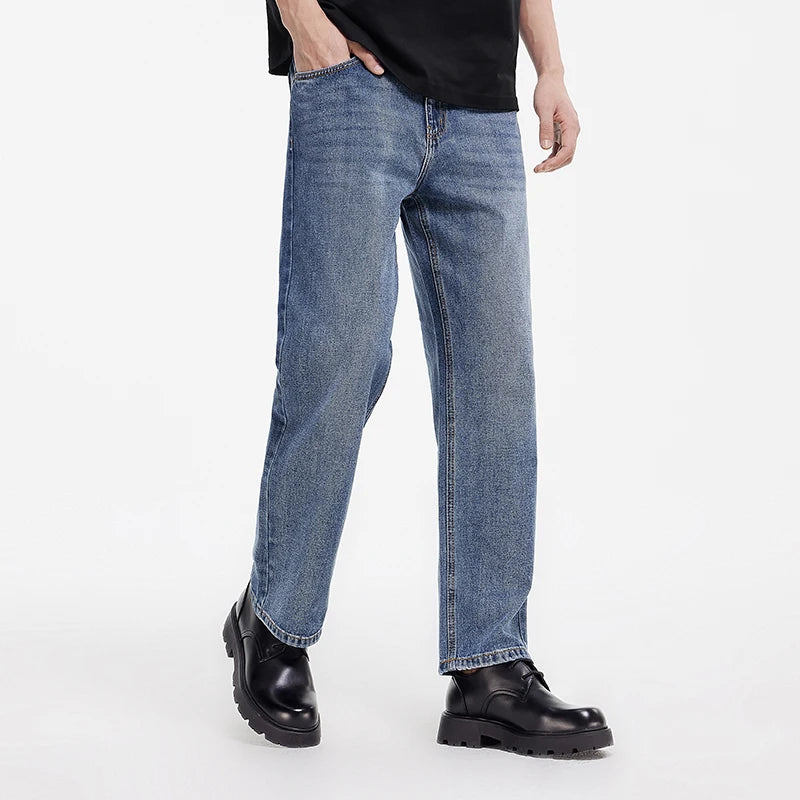 Semir Loose Pants Retro Men 2025 Spring Straight Denim Basic Casual Trousers Long Cut Comfortable Relaxed Style