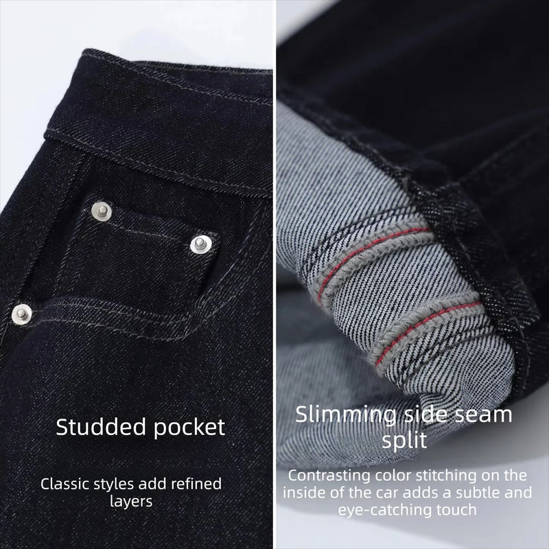 Amii Flare Jeans Cotton Slim Fit Commuter Versatile Womens Casual Long Denim Trousers 2026 Autumn Pants Woman Clothing12643091