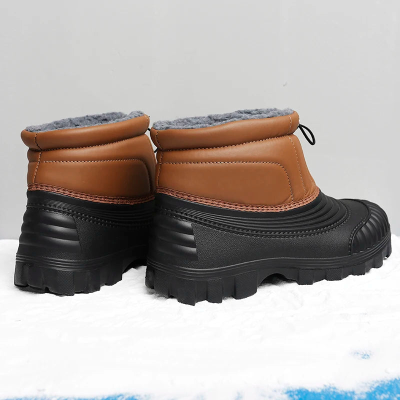 Men's classic retro casual snow boots winter new light warm velvet cotton boots soft sole non-slip comfort outdoor walking boots