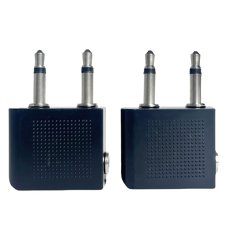 Professional Aviation Audio Adapter: 2X3.5MM MONO PLUG TO 3.5MM STEREO JACK Male to Female Audio Jack Converter