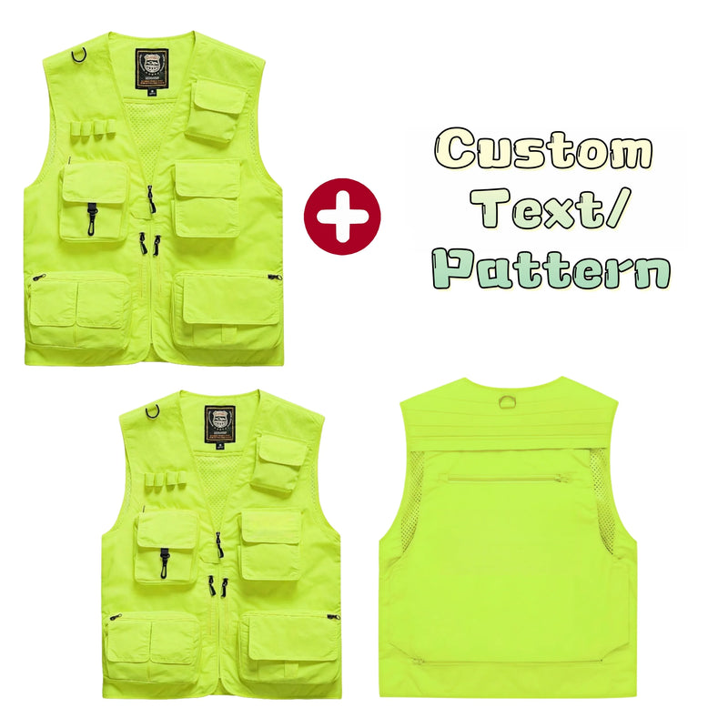2025 Multi-Pocket Men's Casual Four-Season Outdoor Fishing Vest Photography Gear Clip-On Shoulder Jacket Thin Layer Hiking Vest