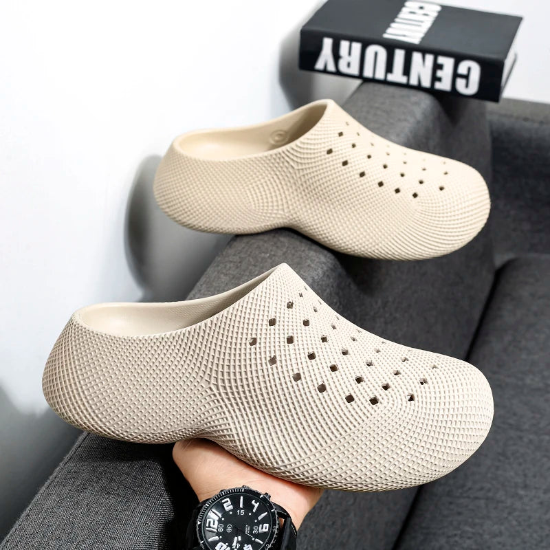 Platform Hole Shoes Soft EVA Slippers One Band Mule Clogs Non-slip Beach Water Shoes Casual Walking Slippers for Lovers