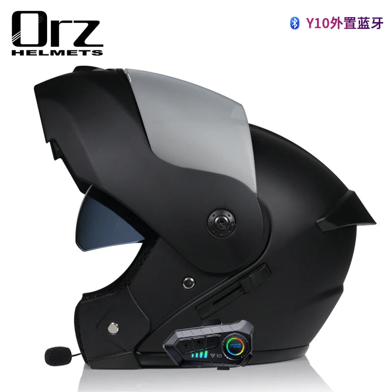 ORZ-901 Motorcycle Bluetooth Full Face Helmet Male and Female Capacetes de Moto Modular Flip Helmet Casco Moto DOT Certification