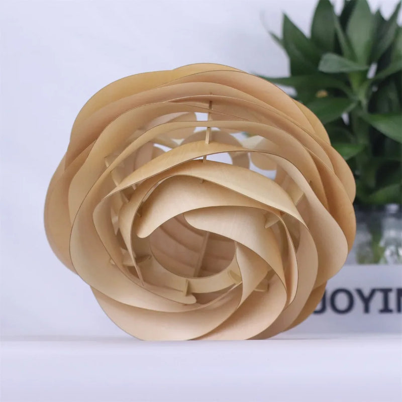 ចង្កៀងពិដានសិល្បៈឈើទំនើប JOYINLED ទំហំ 30 សង់ទីម៉ែត្រ រចនាបថឈើផ្កាកុលាប ចង្កៀងពិដានតុបតែងផ្ទះ ចង្កៀងពិដាន E27