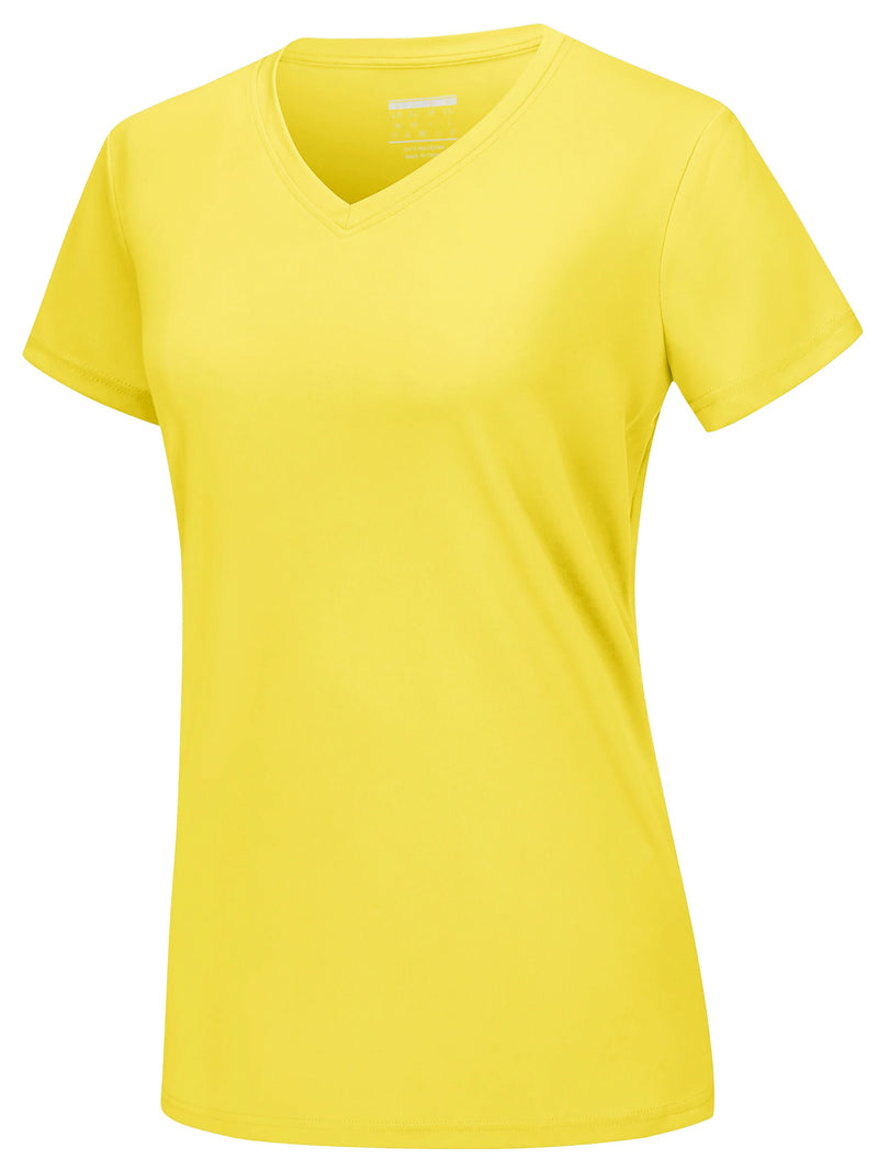 TACVASEN UPF 50+ Summer Sun Protection V-Neck T-shirts Womens Short Sleeve T-shirts Breathable Lightweight Quick Dry Shirts Tops