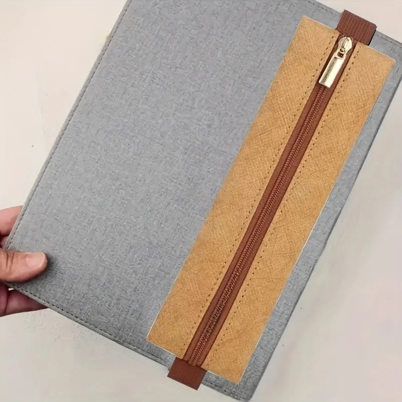 1pc Minimalist Style PU  Leather Pencil Case, Zippered Pencil Pouch — Ideal for Office, School, and Travel,Compact and Stylish