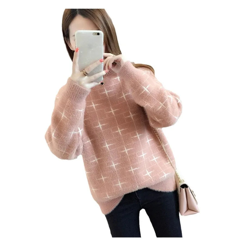 អាវយឺតក Turtleneck ដៃវែងបោះពុម្ពរូបតុក្កតាសម្រាប់រដូវរងាសម្រាប់សម្លៀកបំពាក់ស្ត្រី និទាឃរដូវ រដូវស្លឹកឈើជ្រុះ អាវធំ