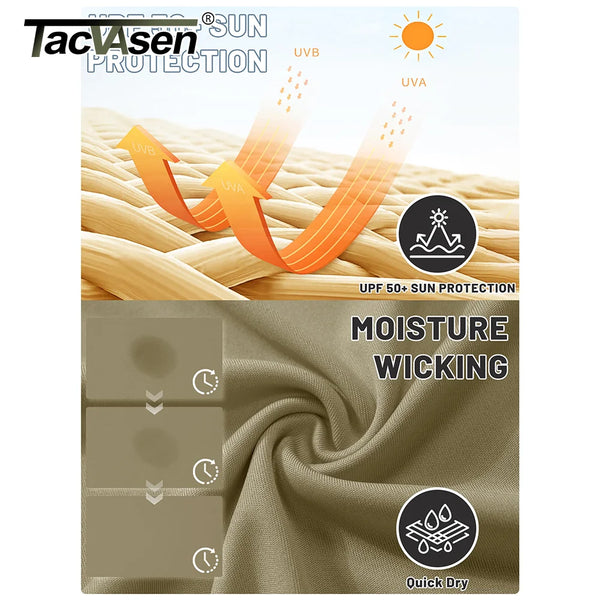 TACVASEN UPF 50+ Sun Protection T-shirts Men's Quick Dry Long Sleeve Athlectic T Shirts Performance Sports T-shirts Tee Tops