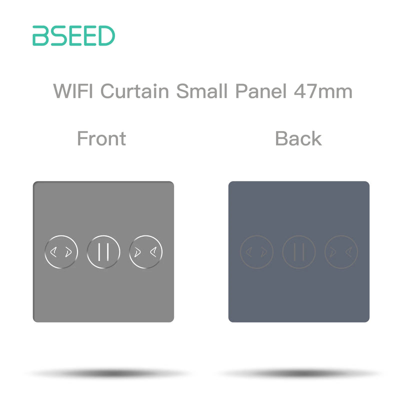 BSEED 1/2/3Gang Wall Touch Switch Small Glass Panel 47mm Dimmer Curtain Crystal Panel Parts Only DIY Combine With Glass Frame