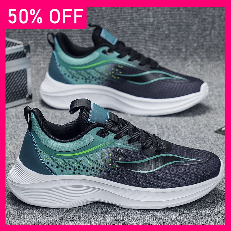 Men Sports Shoes Breathable Mesh Comfort Spring Outdoor Running Sports Shoes 2026 New Soft Sole Rebound Cushioning Tennis Shoes