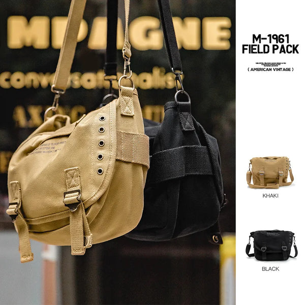 កាបូប Maden American Vintage M1961 ធ្វើពីក្រណាត់ Canvas សម្រាប់បុរស រចនាម៉ូដទាន់សម័យ មានខ្សែស្ពាយ និងកាបូបស្ពាយចង្កេះ កាបូបស្ពាយចំហៀង